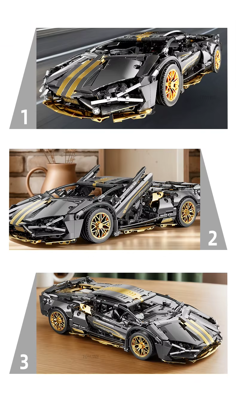 ZŁOTO-SZARE AUTO SPORTOWE | 1280 elementów