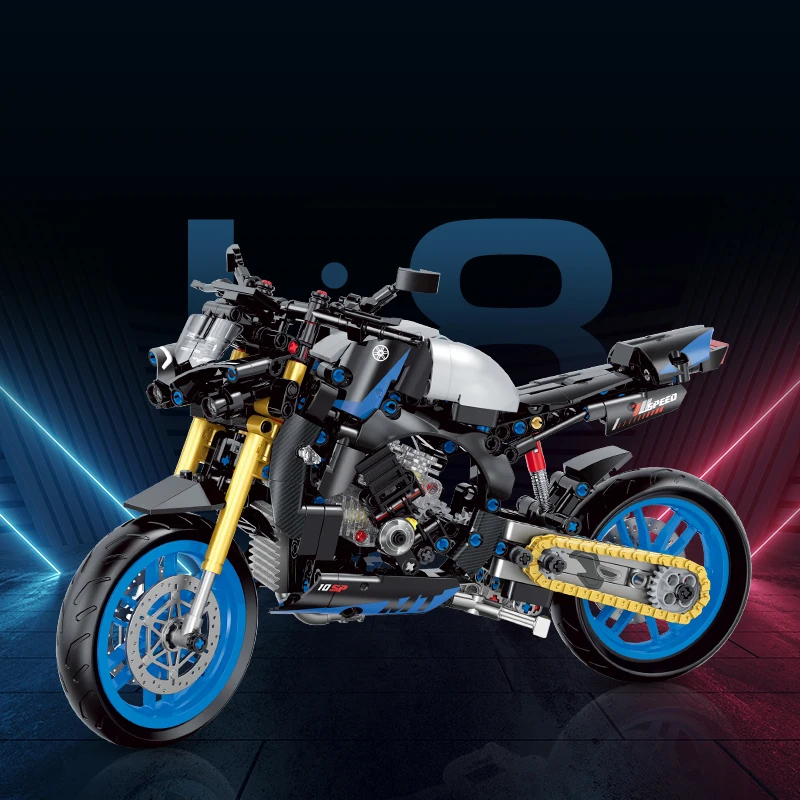 SPORTOVNÍ ZÁVODNÍ MOTOCYKL 1:8 | 638 dílků