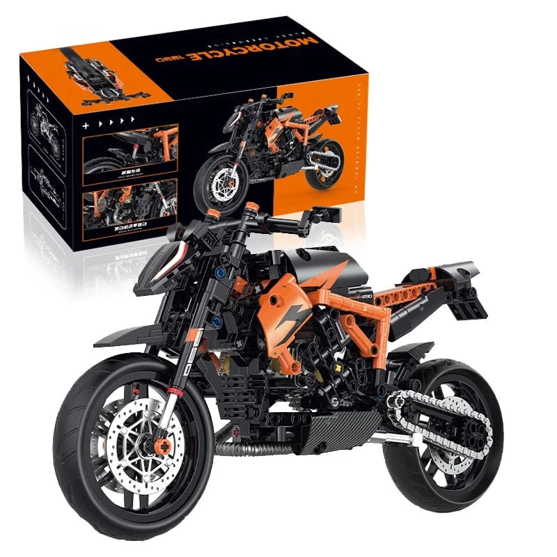 ORANŽOVÁ MOTOCYKEL 1:8 | 579 dílků