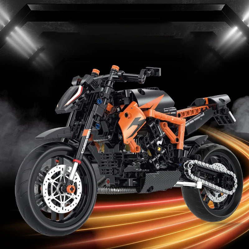 ORANŽOVÁ MOTOCYKEL 1:8 | 579 dílků