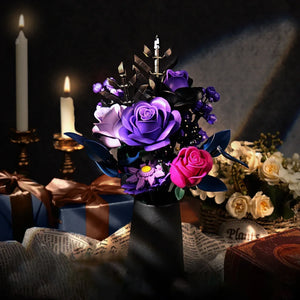 ROMANTIC BOUQUET OF PURPLE ROSES | 736 pieces