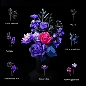 ROMANTIC BOUQUET OF PURPLE ROSES | 736 pieces