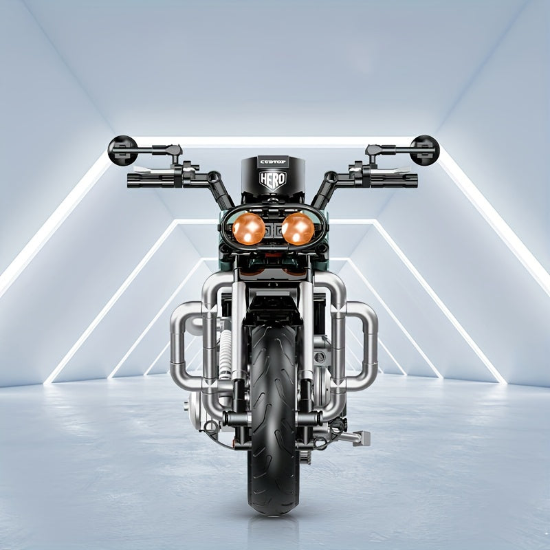 OLIVE RETRO-STYLE MOTORCYCLE | 628 pieces