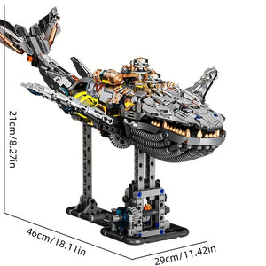 FUTURISTIC MECHANICAL WHALE | 1388 pieces
