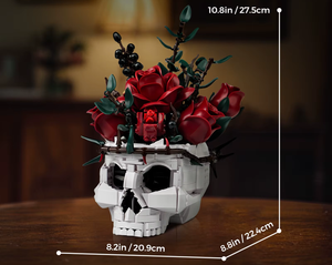 RED ROSE BOUQUET IN A SKULL HALLOWEEN | 1101 pieces