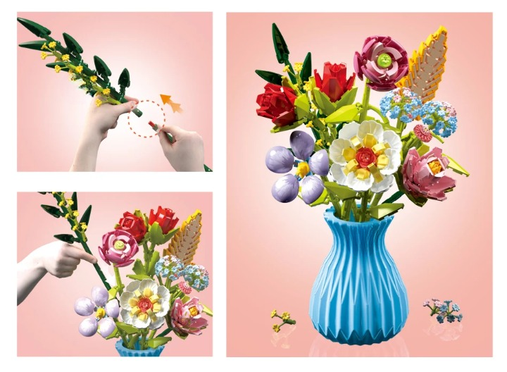 COLORFUL FLOWER BOUQUETS | 756 pieces