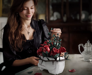 RED ROSE BOUQUET IN A SKULL HALLOWEEN | 1101 pieces