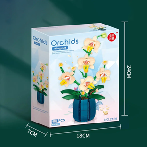 ORANGE ORCHID IN A POT | 606 pieces