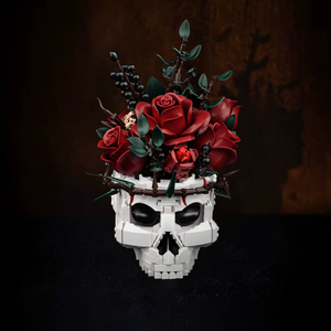 RED ROSE BOUQUET IN A SKULL HALLOWEEN | 1101 pieces
