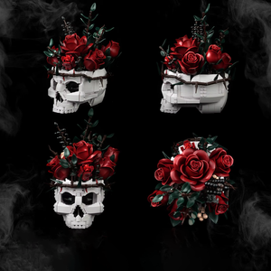 RED ROSE BOUQUET IN A SKULL HALLOWEEN | 1101 pieces