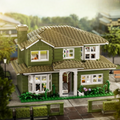 GREEN TWO-STORY AMERICAN-STYLE HOUSE | 1176 pieces
