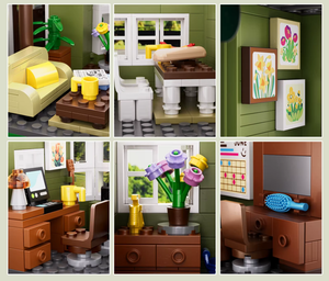 GREEN TWO-STORY AMERICAN-STYLE HOUSE | 1176 pieces