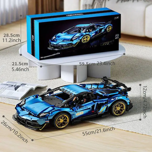 METALLIC BLUE SPORTS CAR | 3811 pieces