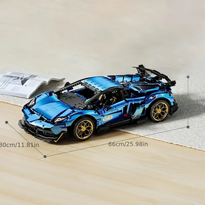 METALLIC BLUE SPORTS CAR | 3811 pieces