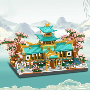 [DO POPRAWY OPIS/ZDJĘCIA W PIERWSZEJ KOLEJNOŚCI] JAPANESE HOUSE PALACE WITH PEACH TREES ANCIENT ARCHITECTURE BUILDING BLOCKS SET | 2350 pieces 