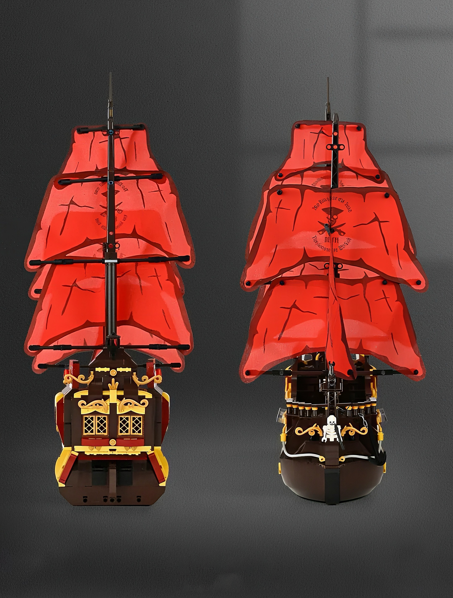 PIRATE SHIP WITH RED SAILS | 1436 pieces