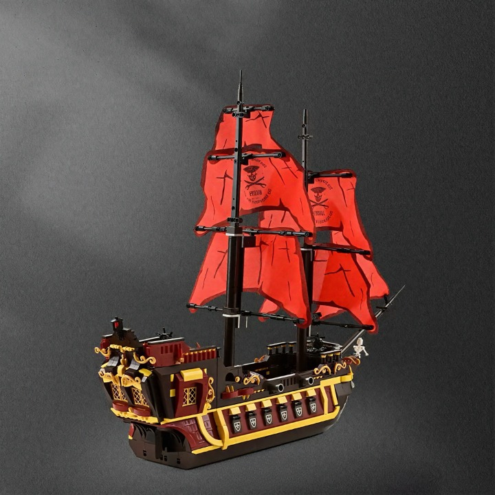PIRATE SHIP WITH RED SAILS | 1436 pieces