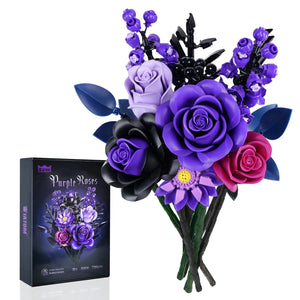 ROMANTIC BOUQUET OF PURPLE ROSES | 736 pieces