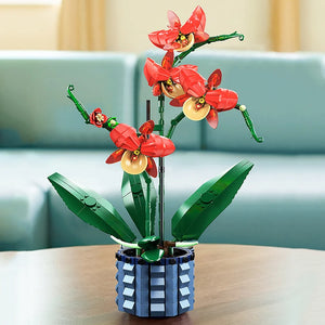ORANGE ORCHID IN THE PLANT POT | 528 pieces