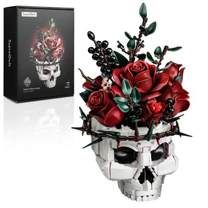 RED ROSE BOUQUET IN A SKULL HALLOWEEN | 1101 pieces