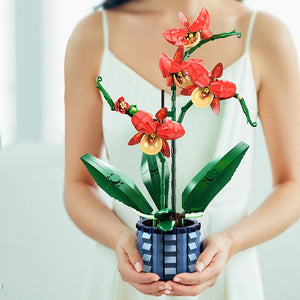 ORANGE ORCHID IN THE PLANT POT | 528 pieces
