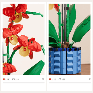 ORANGE ORCHID IN THE PLANT POT | 528 pieces