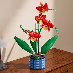 ORANGE ORCHID IN THE PLANT POT | 528 pieces