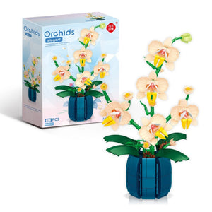ORANGE ORCHID IN A POT | 606 pieces