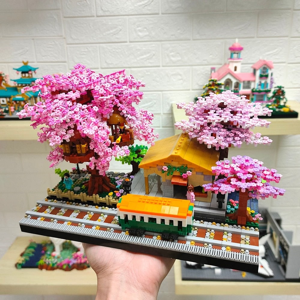[ZDJ] [DO DODANIA] 3668pcs Sakura House Tree Trains Station Building Blocks Cheer Flowers City Street View Assemble Bricks Collection Adult Toys [ZDJ] [DO DODANIA] 3668pcs Sakura House Tree Trains Station Building Blocks Cheer Flowers City Street View Assemble Bricks Collection Adult Toys 
