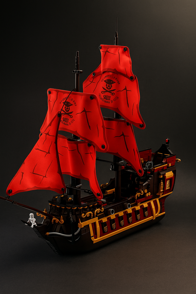 PIRATE SHIP WITH RED SAILS | 1436 pieces